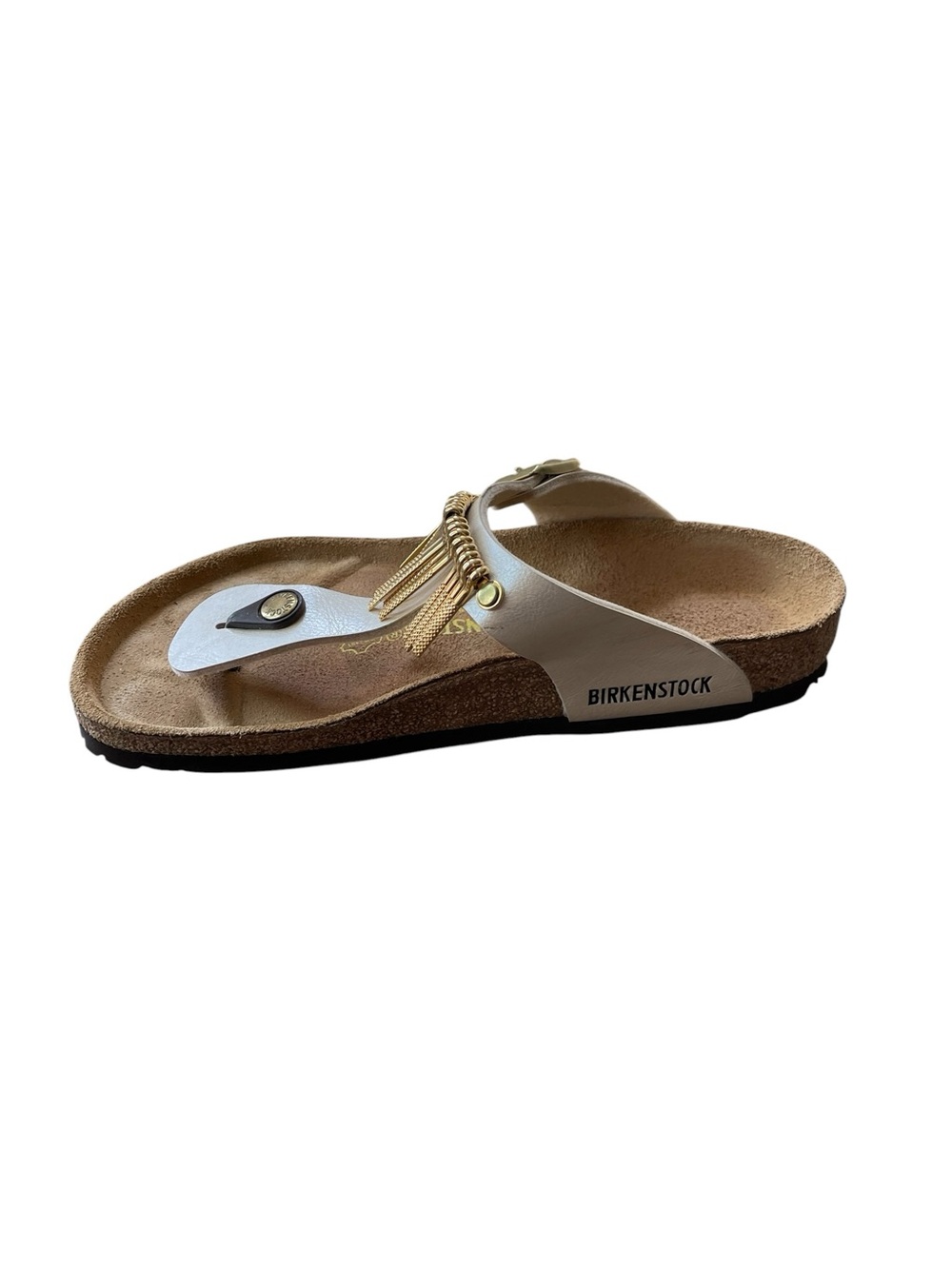 Birkenstock Rare Boho Cream Fringe Gizeh Thong Sandals 7 - Picture 5 of 13